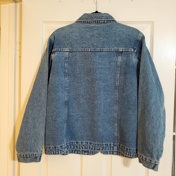 Bill Blass Floral embroidered jean jacket Lg. Petite - Picture 6 of 7